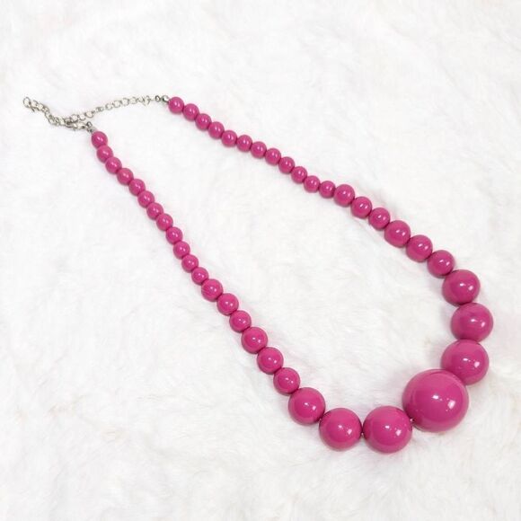 Claire Women's Bobble Necklace Pink 9" + 3" Extender - Picture 3 of 5